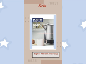 Kris 1.2Liter Electric Kettle Teko Listrik Warna Silver Perak Stainless Steel Krisbow Ketel Krischef Elektrik 1.2L