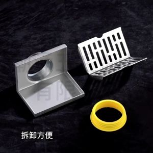 Corner Floor Drain 304 Stainless Steel L-shaped Side Drain Grid Floor Drain Rat-proof Drainage Net On The Side Wall Of The Toilet Sewer Deodorant Floor Drain Hotel Bathroom L-Shaped Floor Drain