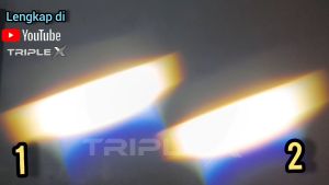 Lampu Depan H4 LED Mini Projie M2 + Triple X Projector Lampu Utama Depan Headlamp Headlight Motor Mobil LED Tembak Fokus Mini Proji