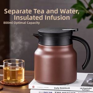 One Touch Water Dispensing Ceramic Lined Thermal Tea Pot