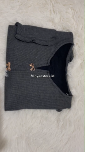 Ribbon Button Swirl Knit Atasan Wanita Rajut Premium