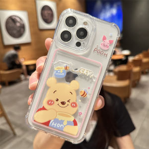 Cute Bear Couple Phone Case Silicone Soft Glue Apple 16pro iPhone 14promax New Model 15 Womens Photo Insertable Protective Cover