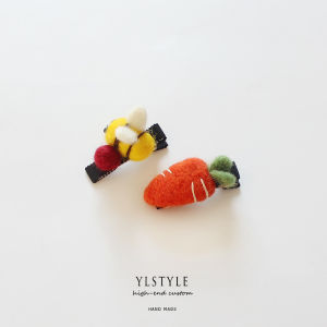 Original Design New Hair Accessories Adorable Carrot Tresses Duckbill Clip Stickle Sheepswool Felt Handmade Hairpin
