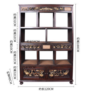 New Chinese Style Solid Wood Multi-Display Cabinet Tea Leaf Display Stand Living Room Bookshelf Ornament Shelf Storage Rack