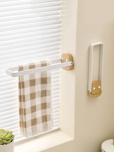 Foldable Wall Mounted Kitchen Storage Rack Wood Grain Style Narrow Edge Cloth Holder Dish Towel Drying Rack Kitchen Organizer