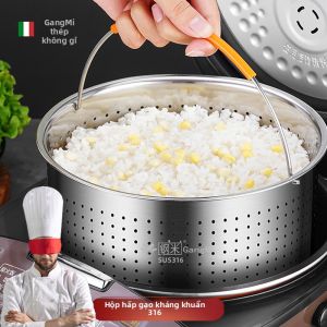 Nồi Cơm Điện Bằng Thép Không Gỉ 304 Nồi Cơm Hấp Đa Năng Tách Nước Cơm Và Rau Củ Baskets Steamer Nồi Cơm Điện
