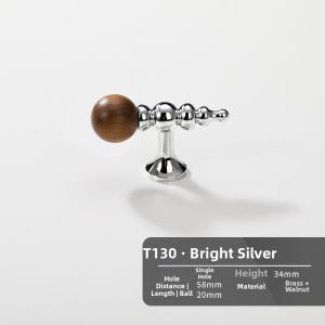INNDUN | Luxury Retro Walnut Single Hole Furniture Handles
