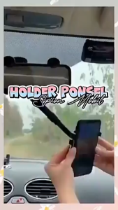 Holder HP Mobil Kaca Spion – Dudukan HP Putar 360° Universal 4–7 Inch Anti Getar