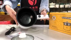 MEEVIDA 1.5L Multi-function Electric Cooking Pot Non Stick Rice Cooker Electric Hot Pot Cooker with Steamer