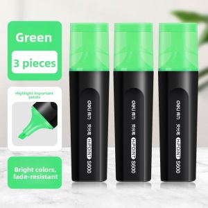 deli | Fluorescent Highlighter Pen Colorful Pen Pastel Silver Large Capacity Note-taking Pen