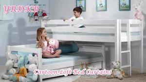 Fire-Truck Bunk Bed Curtains Premium and Customizable Cartoon Loft Bed Curtains to Enhance The Imaginative Creation Bedroom