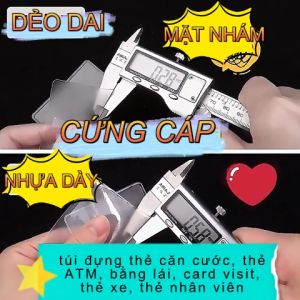 Set 5 túi nhựa đựng thẻ căn cước công dân bằng lái xe thẻ ATM card visit thẻ nhân viên thẻ sinh viên chống nước và bụi bẩn mặt nhám chắc chắn  M26