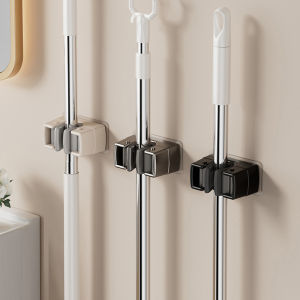 ที่แขวนไม้ถูพื้นแบบมีกาวในตัวไม้ถูพื้นติดผนังไม้ถูพื้นแปรงชั้นวางจัดระเบียบที่เก็บแบบแขวนตะขอแข็งแรงเก็บของในห้องครัวห้องน้ำ