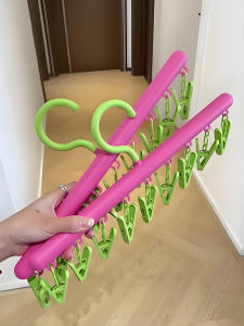 Practical Multi-Hook Clothesline Space Saving Plastic Coat Hanger Nordic Style Home Luxury Sock Hanging Hook Hat Storage Device