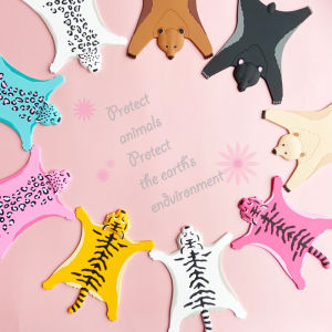 Original Ins Cartoon Cute Silicone Animal Tiger Leopard Print Bear 3D Heat Resistant Mat Water Cup Pad Nordic Style round Shape