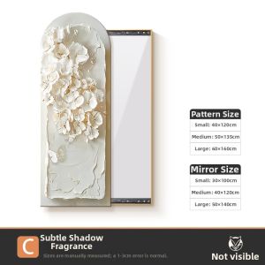 HAOJIUBUJIAN | Cream Style Hidden Full-length Mirror with Decorative Art