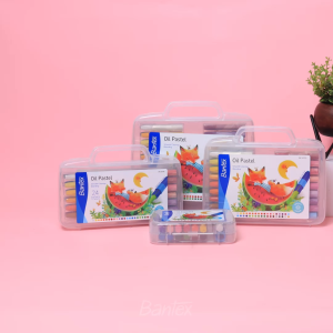 Bantex Oil Pastel 12 Warna PP Box Warna Cerah Halus BK3007