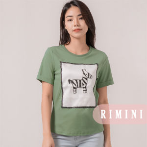RIMINI - Atasan Wanita Kaos Holiday Casual Lengan Pendek Stretch XS-XL - Lindy Top 85633