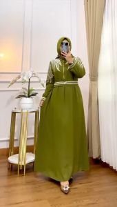 Serenda Store Gamis Set Hijab Ceruty Babydoll Model Terbaru Dress Muslim Wanita Dewasa Pesta Mewah