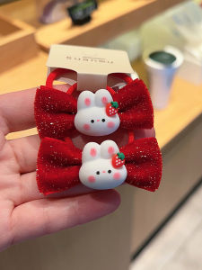 Ruy Băng Tóc Nhung Thỏ Thắt Nút Bướm Lấp Lánh Trang Trí Tóc Cho Trẻ Em Phụ Kiện Tóc Cho Bé Trai Và Bé Gái Quà Tặng Năm Mới