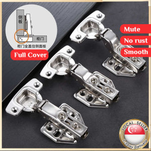 🇸🇬Stainless Steel Soft Close Hinge with Screws/ Closing Cabinet Hinge /Conceal Hinges Cupboard Wardrobe Hinge Repair Plate