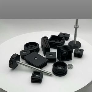 4pcs M8 Square Adjusting Foot Plug Foot Pad With Nut Plastic Nut Plug For Shelf Table Chair