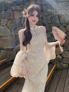 เสื้อคลุมกันแดดผ้าชีฟองคอวีแขนยาวผู้หญิงฤดูร้อน ชุดเดรสสายเดี่ยว เสื้อคลุมกันแดดผ้าโปร่งระบายอากาศได้ดี ทรงหลวม สไตล์ทำงาน