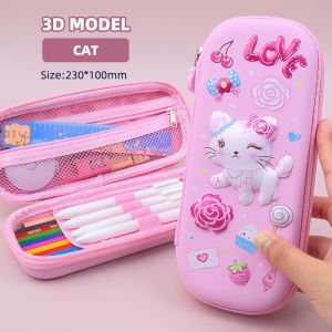 3D Large Capacity Pen Marker Holder Pouch Box Storage Stationery Organizer With Zipper For School Pen Storage Organizer