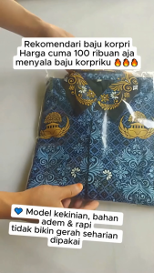 Kemeja Batik Korpri PNS Terbaru 2025 – Katun Adem Full Furing Kerah Hitam