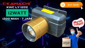 Senter Kepala Premium Kawachi 12w 12 Watt LED Super Terang LY-120Z Zoom In / Out Waterproof Lithium Cas Recas Rechargeable Isi Ulang Tahan Lama 7 Jam 1200 mAh Outdoor Headlight Camping Berburu Laz Mellius Store COD