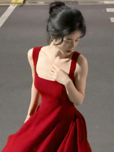 SUHUIQIAN | Red Summer Short Dress Slim Waist Petite
