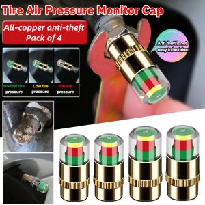 Tire Air Pressure Monitor Cap Anti-Skid Wheel Teeth Anti-Theft Car Sensitive Detection Tire Gauge Sensor Indicator Warning Visiable Stem Caps