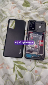 bộ vỏ sườn oppo A55 (4G) kèm khay simphím âm lượngkính camera
