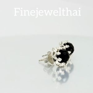 Finejewelthai-ต่างหูเงินแท้925-ต่างหูนิล-E1151onp