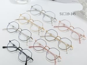 [3-5/8 Hoàn Tiền 25%] Gọng kính lục giác lục lăng Kính thời trang 19050A nhận cắt mắt cận viễn loạn
