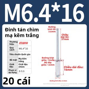 BAIRUITE | Đinh Nở Đầu Phẳng Chìm Nhôm Thép Không Gỉ Màu Đen