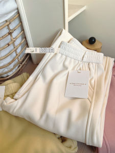 Comfortable Fleece Lined Wide Leg Casual Pants Womens Autumn Winter Slimming Drapey Straight Cut Trousers Three Colors Joggers