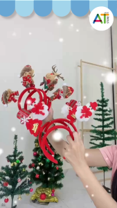 AT.Store หมวกคริสมาส ของตกแต่งวันคริสมาสต์ (สุ่มลาย) เซ็ตหมวกและเครื่องประดับคริสต์มาส แว่นตาเทศกาล ที่คาดผมซานต้า