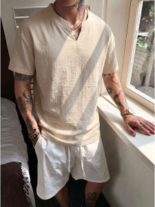 ZHUOCAN | V-Neck Casual Slim Fit T-Shirts