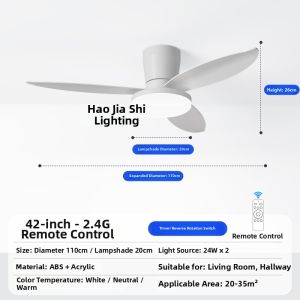 Modern Minimalist Wooden Ceiling Fan Light