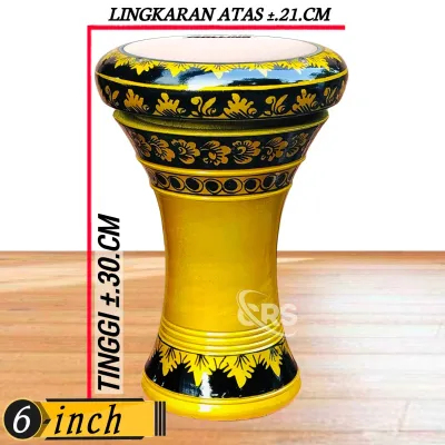 Alat Musik Marawis Darbuka Kayu 8 Dan 6 inch Head Ori