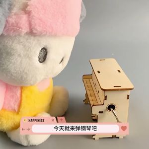 Mô Hình Stem Đàn Piano Tự Làm Bằng Gỗ Có Hộp Phát Nhạc Đồ Chơi Khoa Học Stem