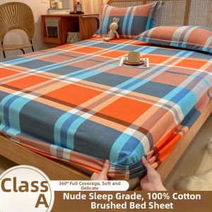 NAIYOUCHENG | 100% Cotton Anti-Slip Fitted Sheet Bed Cover Mattress Protector