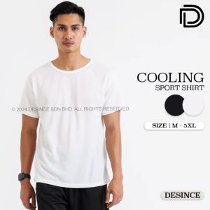 DESINCE Breathable T-shirt Cooling Effect Exercise Sportswear Men Sports Tees Baju Sukan Lelaki Plain Shirt MT 055