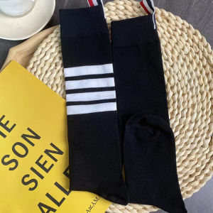 Gray Leg Socks for Women Sporty Night Study Room Style College Stripe Knee High Socks All Season Mid-Calf Casual Socks