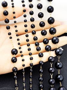 สร้อยข้อมือไข่มุกสีดำ DIY สำหรับงานแต่งงาน อุปกรณ์เครื่องประดับแฟชั่น อุปกรณ์เชือกโซ่ อุปกรณ์ทำเครื่องประดับ วัสดุที่เก็บสีได้ดี