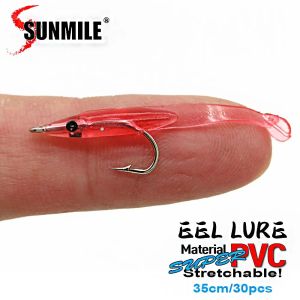SUNMILE 30pcs Eel Soft Fishing Lure 35mm PescaTackle Wobblers Fish Lures Carp Leurre Souple Soft Baits