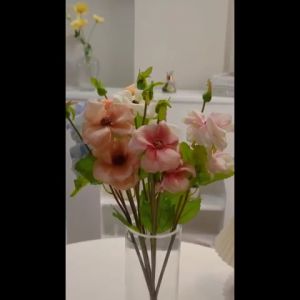 Artificial Silk Hibiscus Mutabilis Flower Cotton Rose/Bunga Waru Landak Sibuyung Palsu untuk Dekorasi Foto prop Hantaran Seserahan