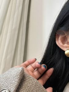 Hoa Tai Tròn Mờ S925 Dành Cho Nữ Thiết Kế Hình Bán Nguyệt Hoa Tai Bằng Bạc Thời Trang Phụ Kiện Trang Sức Hợp Kim