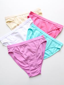 High Waist Cotton Sports Underwear Womens Pure Color Triangle Shorts Comfortable Breathable Female Innerwear Briefs